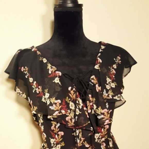 NWOT LC Lauren Conrad Runway Hi Lo Floral Maxi - Picture 3 of 8
